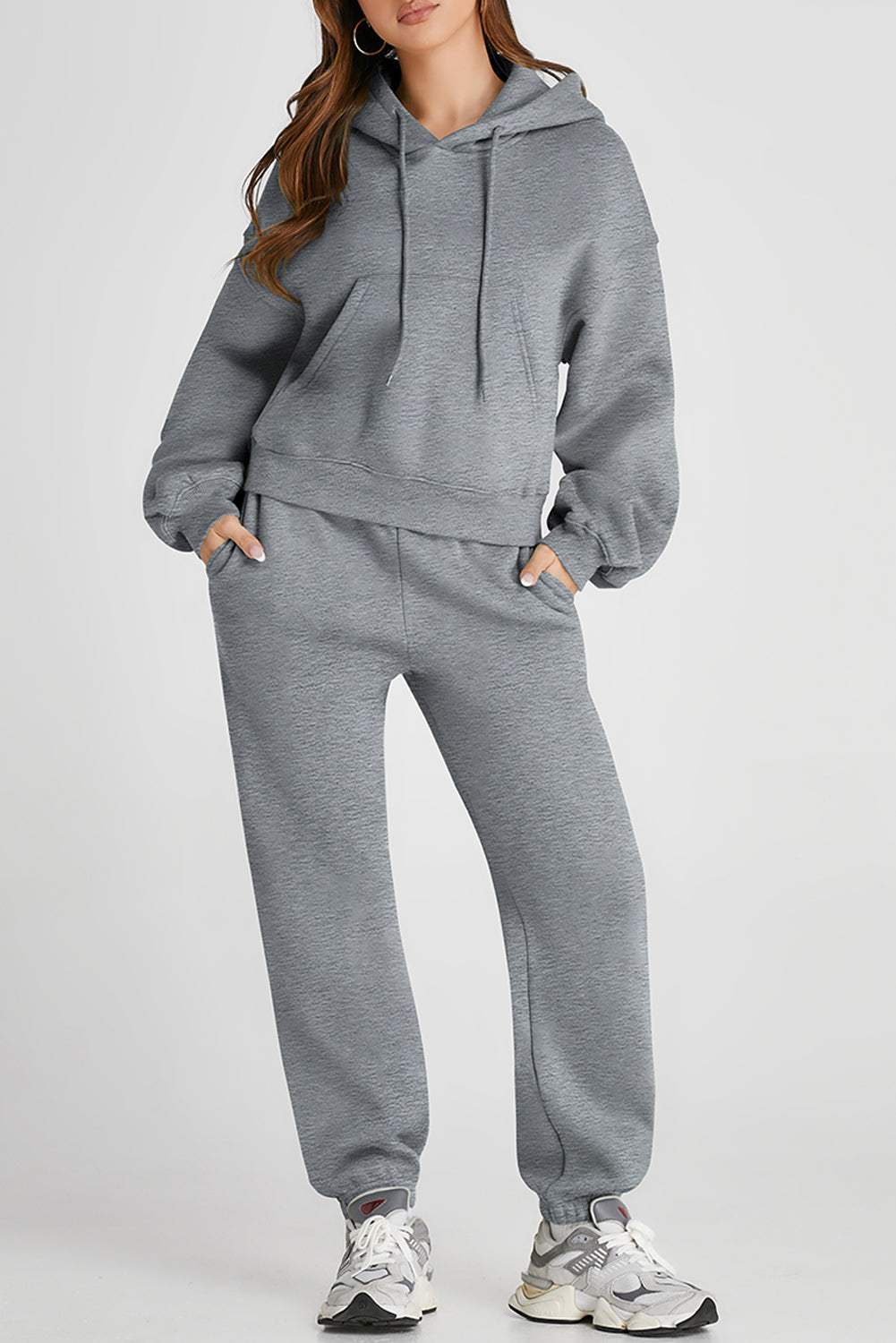Dropped Shoulder Hooded Top and Pants Active Set - Trendsi - Flyclothing LLC