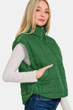 Zenana Zip Up Cropped Puffer Vest with Pockets - Trendsi - Flyclothing LLC