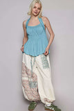 POL Backless Halter Sleeveless Top with Smocking Shirring Detail - Trendsi - Flyclothing LLC