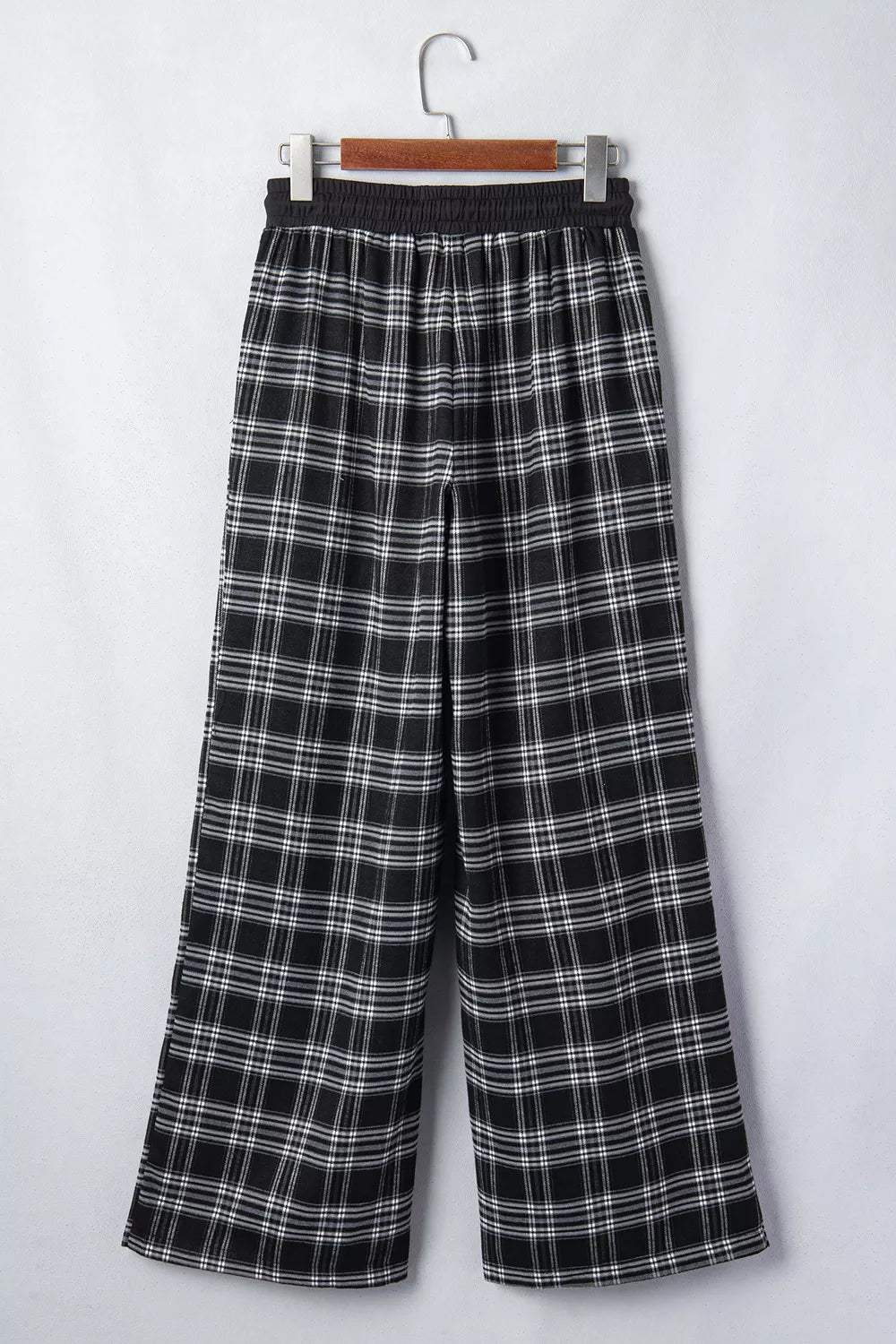 Plaid Wide-Leg Drawstring Pants - Trendsi - Flyclothing LLC