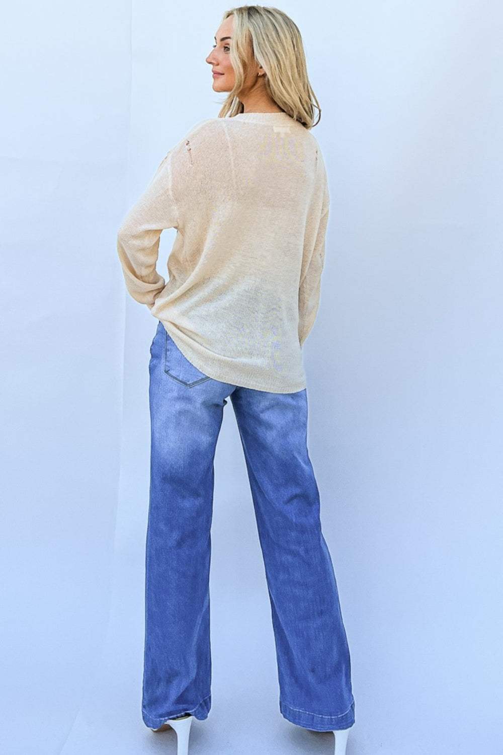 And The Why GRATEFUL Long Sleeve Knit Top - Trendsi - Flyclothing LLC
