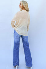 And The Why GRATEFUL Long Sleeve Knit Top - Trendsi - Flyclothing LLC