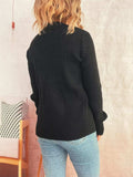 Ribbed Tie Front Long Sleeve Cardigan - Trendsi - Flyclothing LLC