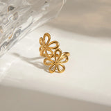Stainless Steel Flower Ring - Trendsi - Flyclothing LLC
