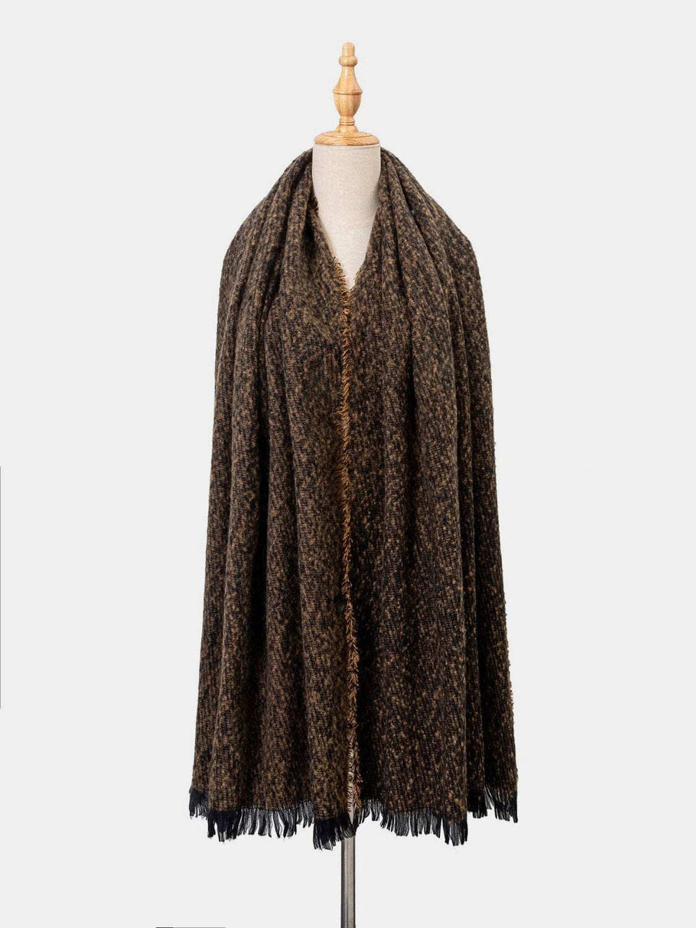 Raw Hem Heathered Polyester Scarf - Trendsi - Flyclothing LLC
