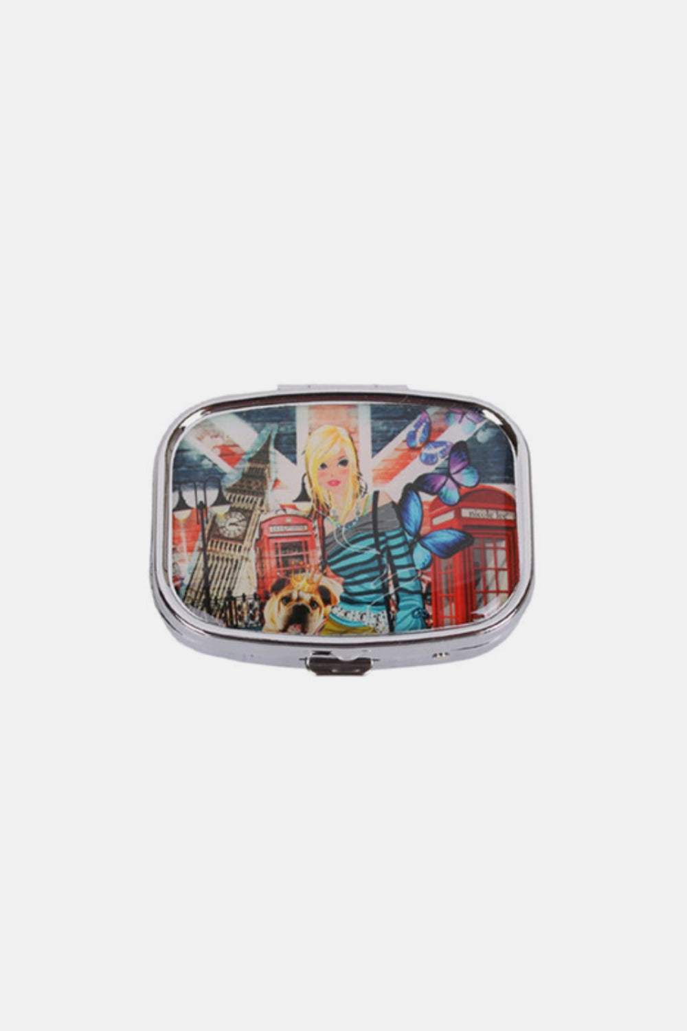 Nicole Lee USA Print Metallic Rectangular Pill Case - Trendsi - Flyclothing LLC