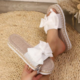 Bow Open Toe Platform Sandals - Trendsi - Flyclothing LLC