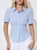 Button Down Short Sleeve Shirt - Trendsi - Flyclothing LLC