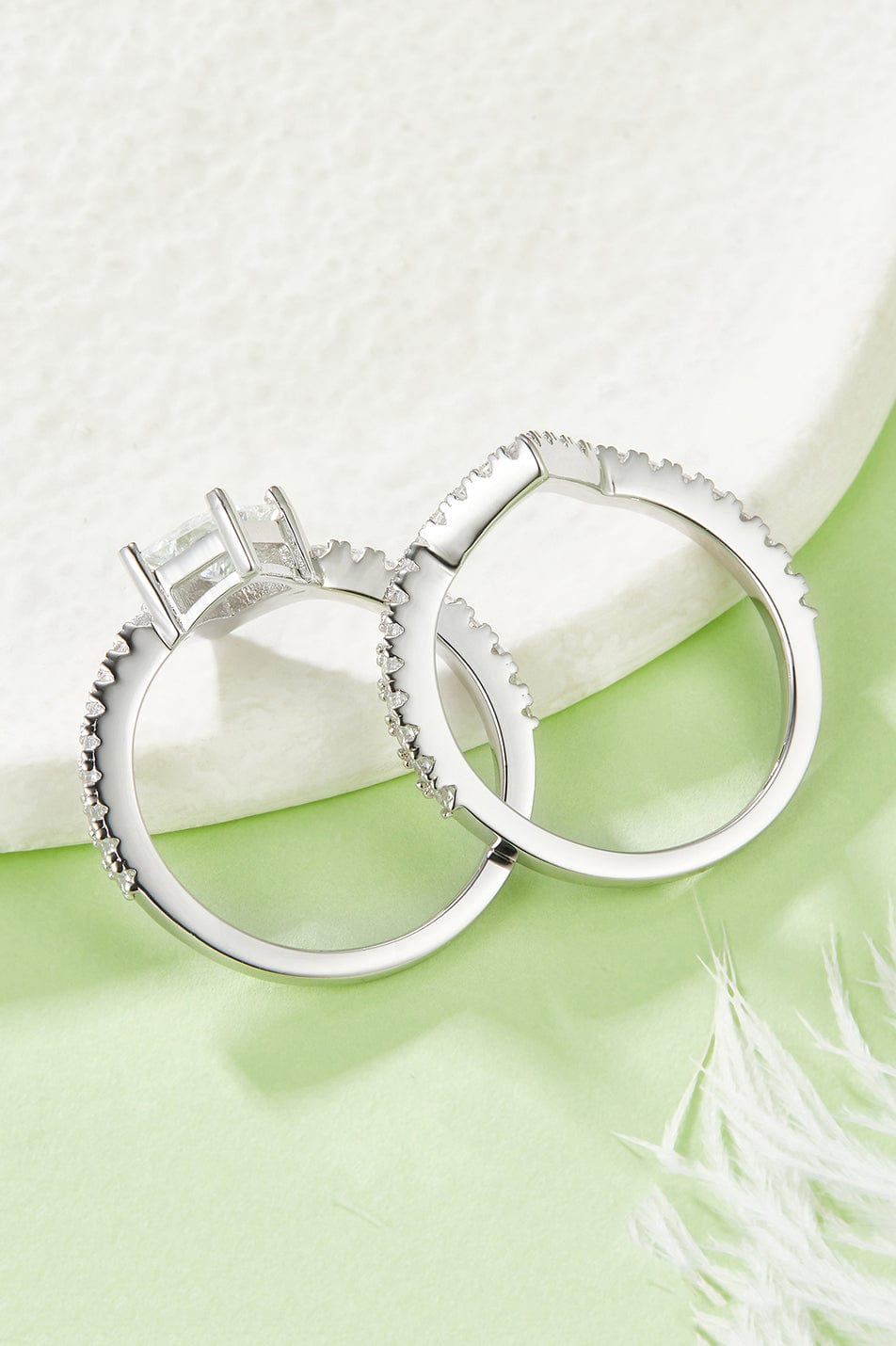 1 Carat Moissanite 925 Sterling Silver Double Layered Ring - Trendsi