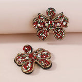 Beaded Bowknot Christmas Earrings - Trendsi - Flyclothing LLC