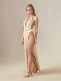 Hollow Out Halter Neck Cover-Up Dress - Trendsi