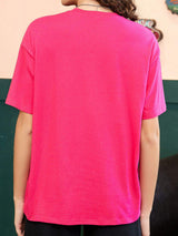 Letter Graphic Round Neck Half Sleeve T-Shirt - Trendsi - Flyclothing LLC