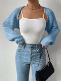 Honey Open Front Long Sleeve Cropped Cardigan - Trendsi - Flyclothing LLC