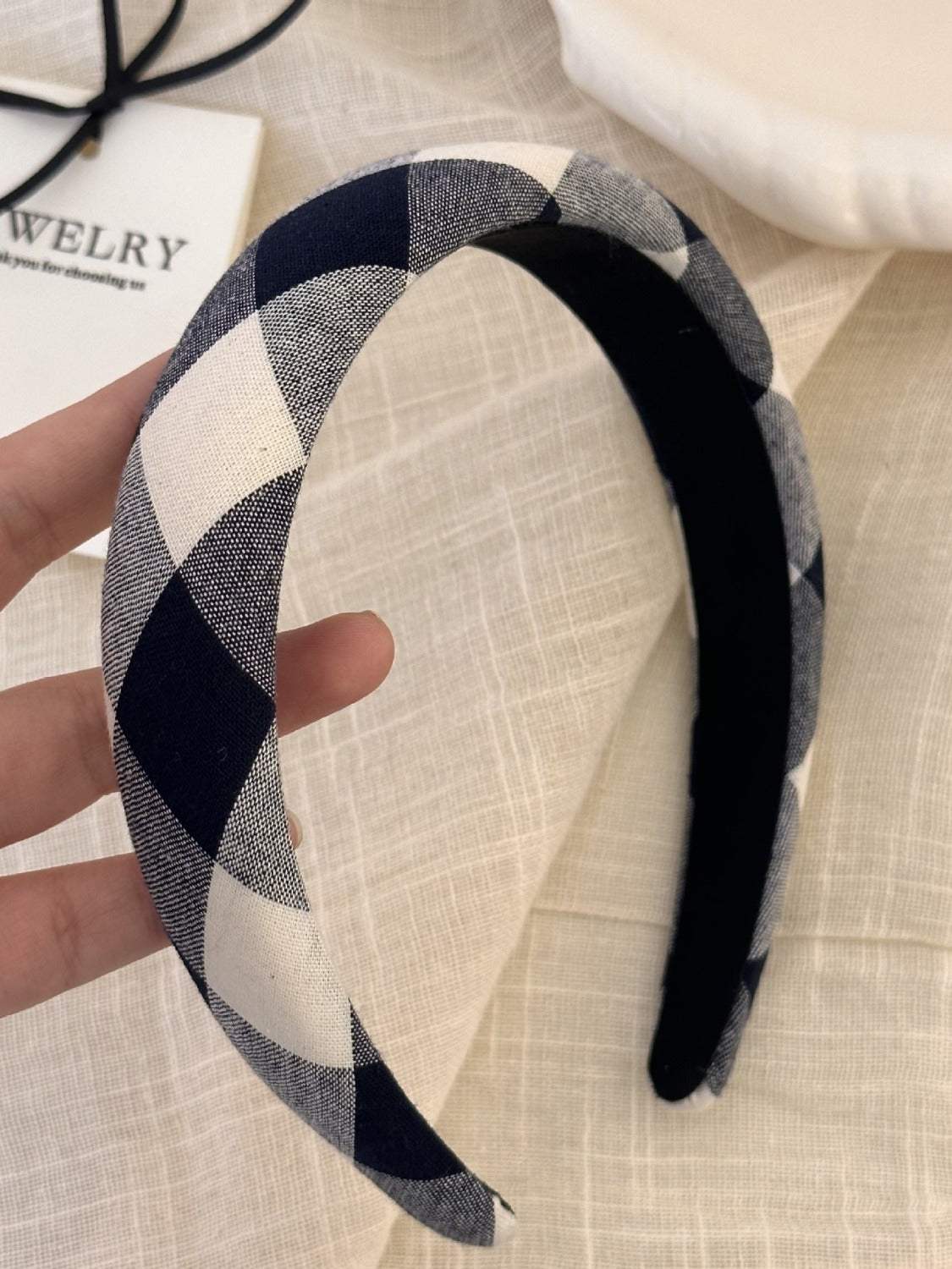 Polyester Plaid Wide Headband - Trendsi - Flyclothing LLC