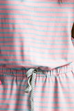 Drawstring Striped Scoop Neck Mini Tank Dress - Trendsi
