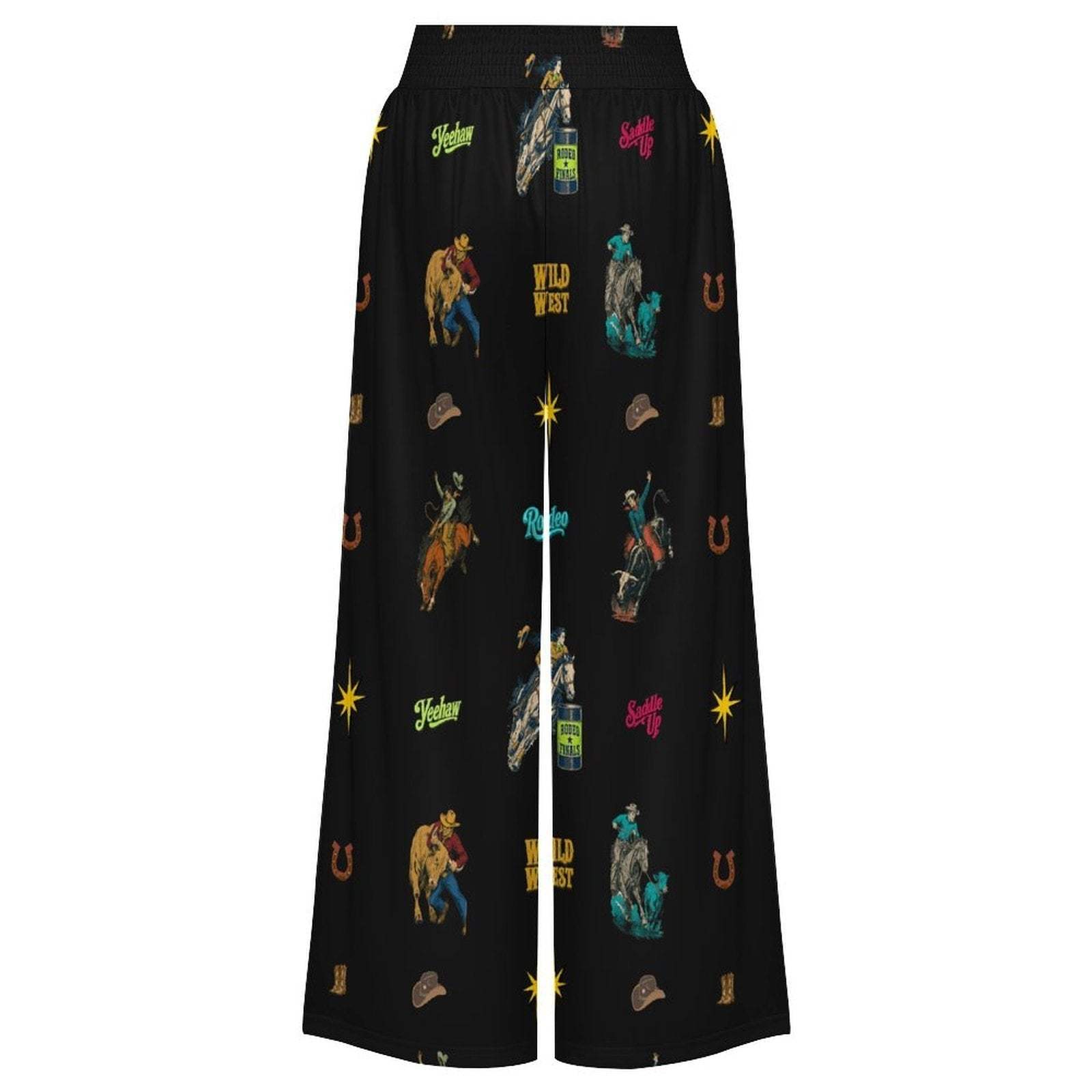 Baha Ranch The Last Roundup Rodeo High Waisted Wide Leg Pants