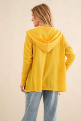 And The Why Full Size Thermal Hooded Open Front Cardigan with Pockets - Trendsi - Flyclothing LLC