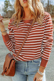Striped Long Sleeve Round Neck Top - Trendsi - Flyclothing LLC