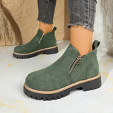 Round Toe Platform Boots - Trendsi - Flyclothing LLC
