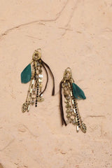 Feather Combo Dangling Earrings - Boho Clothing and Accessories - Flyclothing LLC