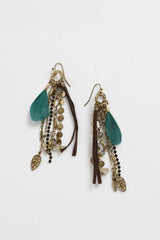 Feather Combo Dangling Earrings - Boho Clothing and Accessories - Flyclothing LLC