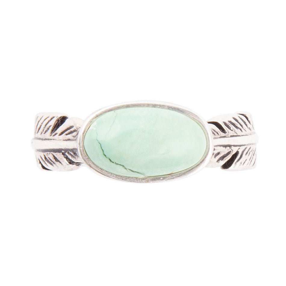 Feather Green Turquoise and Sterling Silver Ring - Barse Jewelry - Flyclothing LLC
