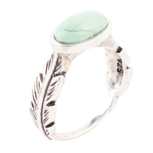 Feather Green Turquoise and Sterling Silver Ring - Barse Jewelry - Flyclothing LLC