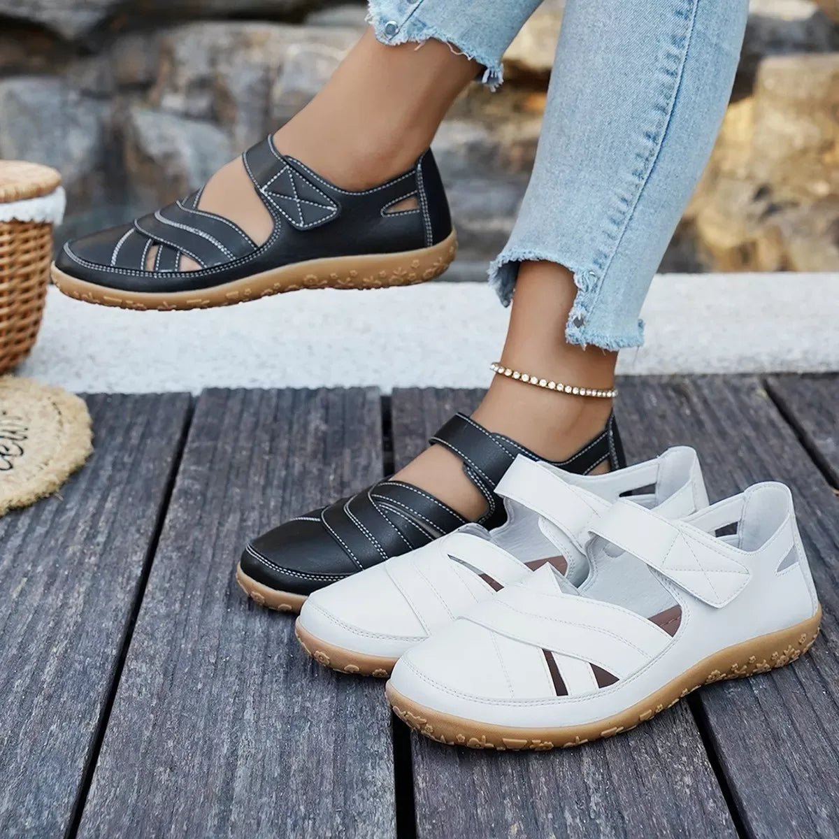 Casual Velcro Slip-Ons - Trendsi - Flyclothing LLC