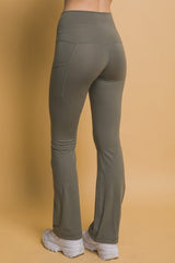 Love Tree High Waist Flare Active Leggings with Side Pockets - Trendsi