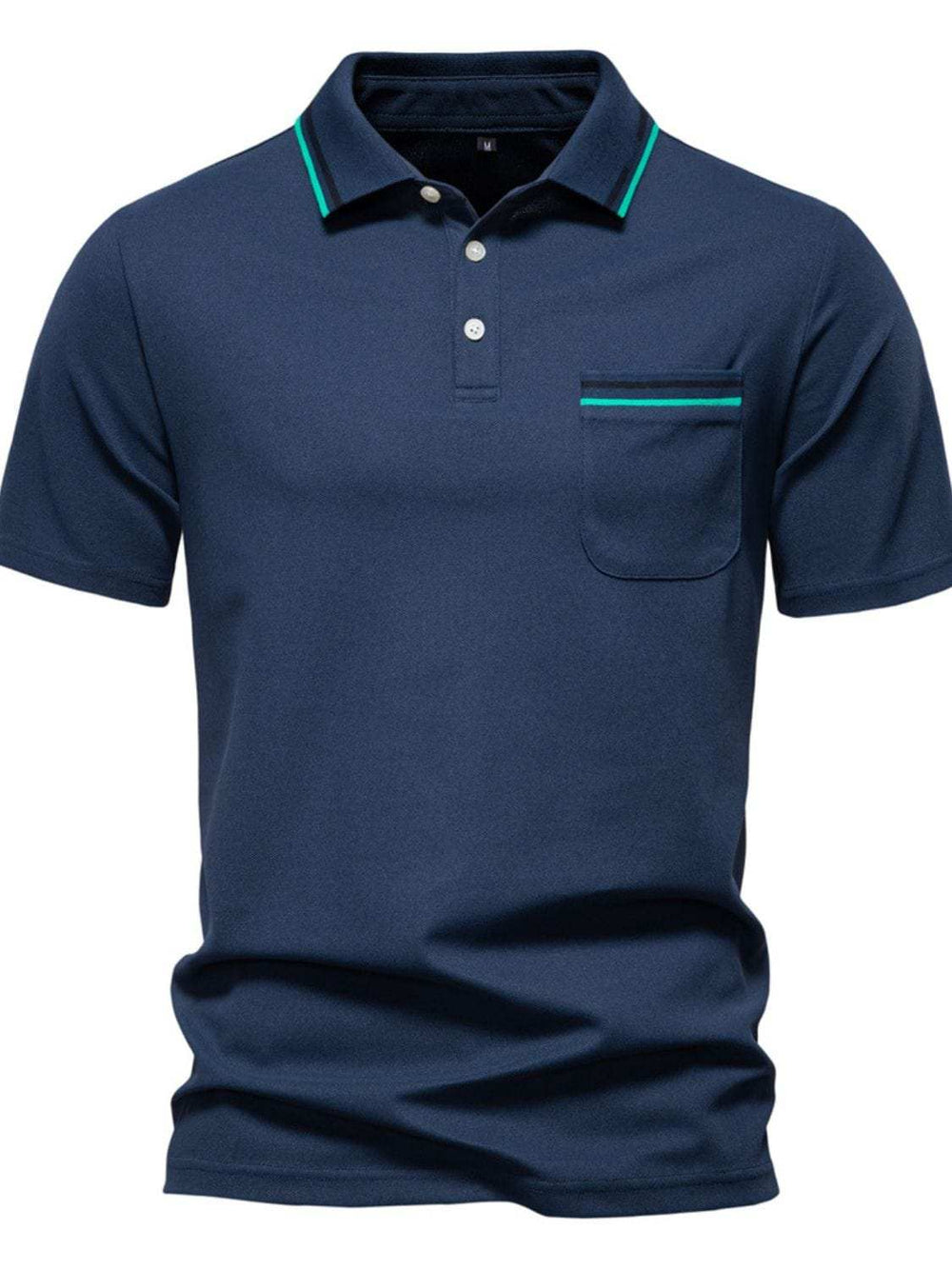 Men's Short Sleeve Collared Neck Striped Polo - Trendsi - Flyclothing LLC