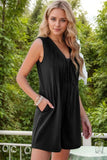 Tie Front Sleeveless Romper - Trendsi - Flyclothing LLC