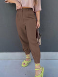 High Waist Cropped Pants - Trendsi