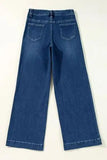 Front Pocket Patch High Waisted Wide Leg Jeans - Trendsi