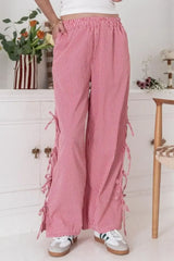 Side Tied Pants with Pockets - Trendsi - Flyclothing LLC