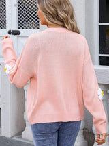 Crochet Flower Button Up Cardigan - Trendsi - Flyclothing LLC