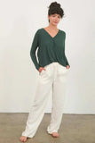 HYFVE Draped Drop Shoulder Long Sleeve Top - Trendsi - Flyclothing LLC