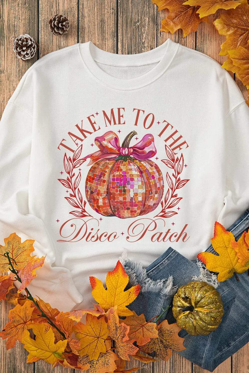 Graphic Round Neck Long Sleeve Sweatshirt - Trendsi - Flyclothing LLC