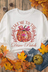 Graphic Round Neck Long Sleeve Sweatshirt - Trendsi - Flyclothing LLC