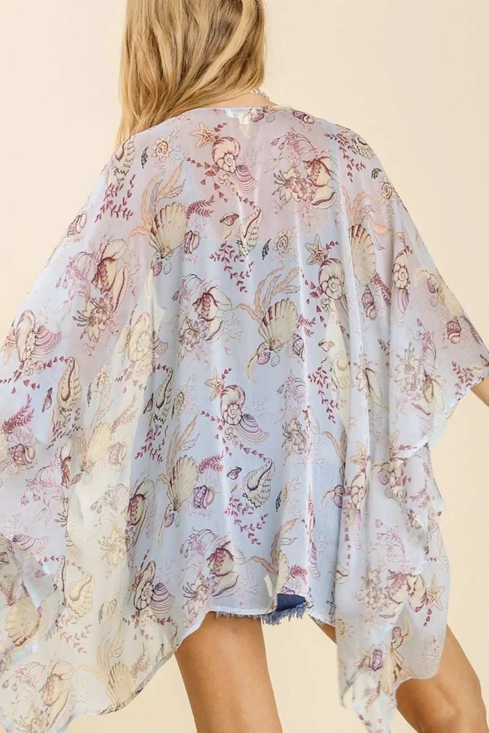Umgee Full Size Sheer Mixed Print Kimono with Side Slit Plus Size - Trendsi - Flyclothing LLC