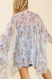 Umgee Full Size Sheer Mixed Print Kimono with Side Slit Plus Size - Trendsi