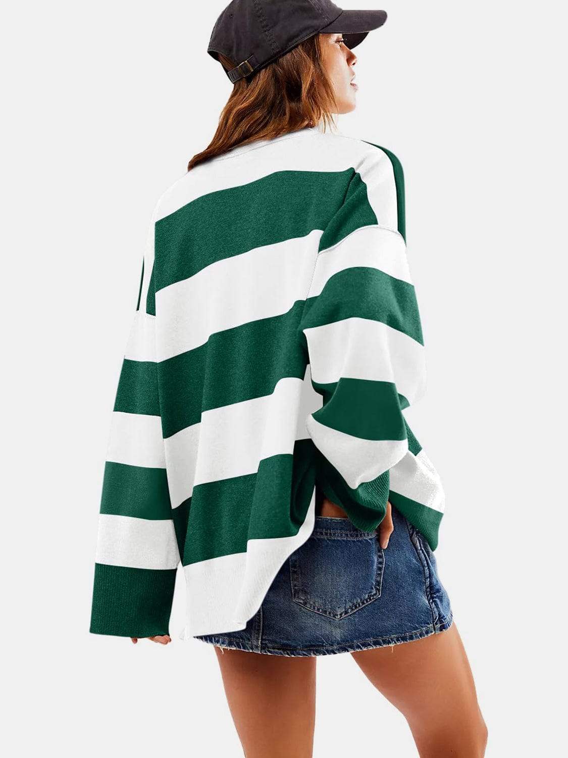 Color Block Half Zip Long Sleeve Sweater - Trendsi - Flyclothing LLC