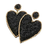 Felt Back Beaded Heart Earrings - Madeline Love - Flyclothing LLC