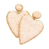 Felt Back Beaded Heart Earrings - Madeline Love - Flyclothing LLC