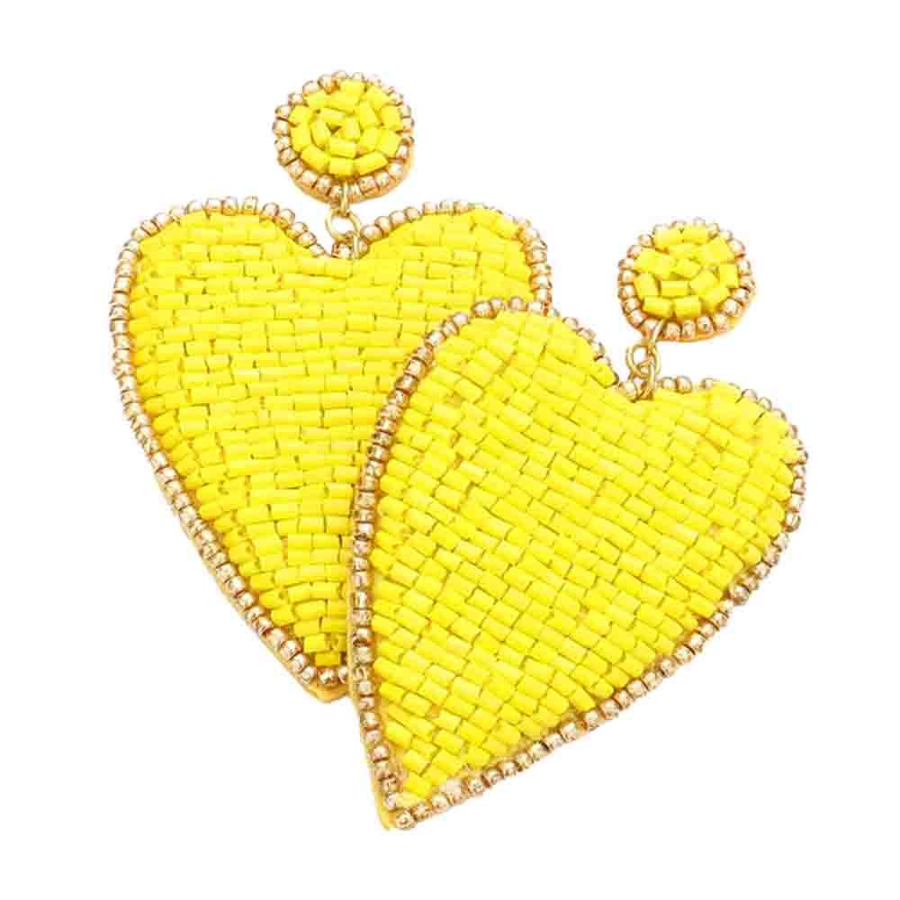 Felt Back Beaded Heart Earrings - Madeline Love - Flyclothing LLC