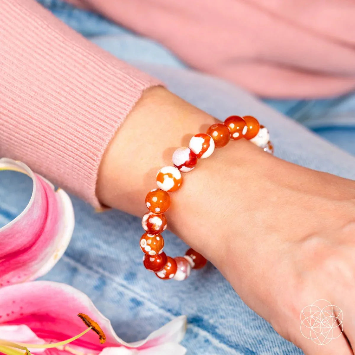 Feminine Force – Carnelian Orca Agate Bracelet - Conscious Items - Flyclothing LLC
