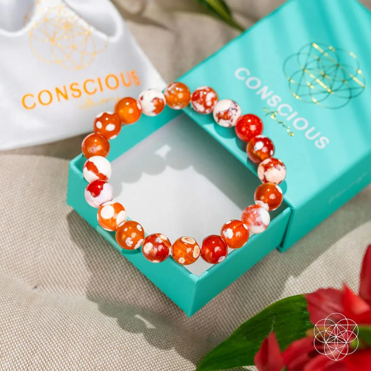Feminine Force – Carnelian Orca Agate Bracelet - Conscious Items - Flyclothing LLC