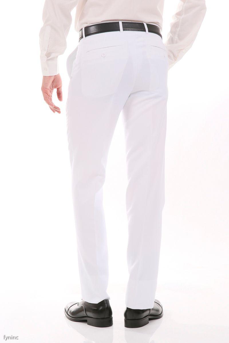 Ferrecci Men's Halo White Slim Fit Flat-Front Dress Pants - Ferrecci USA - Flyclothing LLC