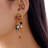 Halloween Pumpkin Drop Earrings - Trendsi - Flyclothing LLC