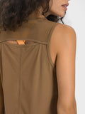 Millennia Cutout Back Round Neck Active Tank - Trendsi