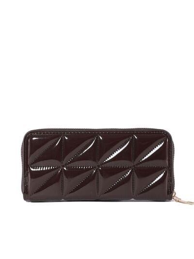 PU Leather Solid Color Wallet - Trendsi